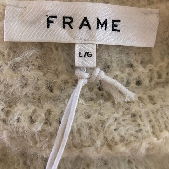 Frame Denim Lounge Cardi in Off White Alpaca Large NWT - Picture 9 of 14